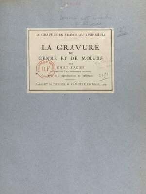 cover image of La gravure en France au XVIIIe siècle